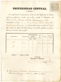 Calificaciones académicas de un alumno de la Universidad Central