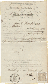 Certificado de estudios de la Universidad de Heidelberg