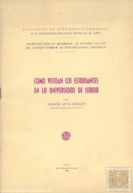 Como vestían los estudiantes en la Universidad de Lérida