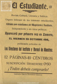 El estudiante. Revista cultural, literaria y satírica
