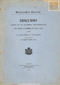 Discurso leído en la solemne inauguración del curso académico de 1914 a 1915