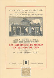 Los estudiantes de Madrid en el Siglo de Oro