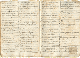 Manuscrito de versos y cantares