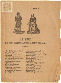 Matraca de un estudiante y una dama