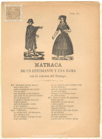 Matraca de un estudiante y una dama