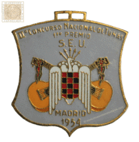 Medalla del primer premio en el II Concurso Nacional de Tunas del S.E.U.