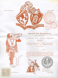 Papiro de ingreso en la orden goliárdica del "Supremus Ordo Taurini Cornus"