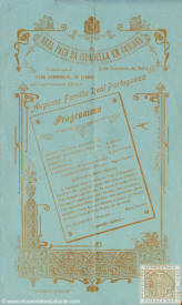 Programa del concierto de la Tuna Comercial de Lisboa ofrecido a la Familia Real Portuguesa