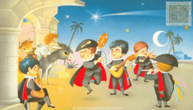 Tunos ante el Belén