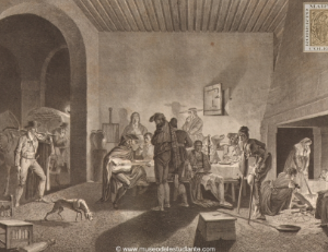 Vista interior de una posada en el Reino de Valencia