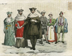 Rector, doctores y macero de la Universidad de París