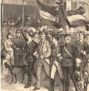 Apertura de la Universidad de Estrasburgo. Un grupo de estudiantes alemanes