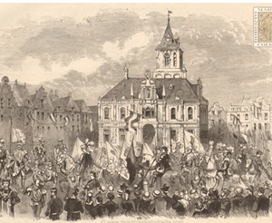 La gran cabalgata de los estudiantes en la Plaza del Ayuntamiento