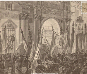 Buenos Aires (América del Sur). Manifestación de la colonia española en favor de Francia, benefactora de Murcia
