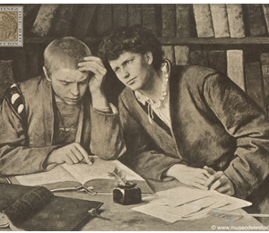 Estudiantes en un convento
