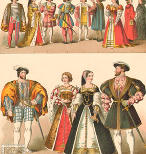 Trajes franceses de la primera mitad del siglo XVI. Escolar